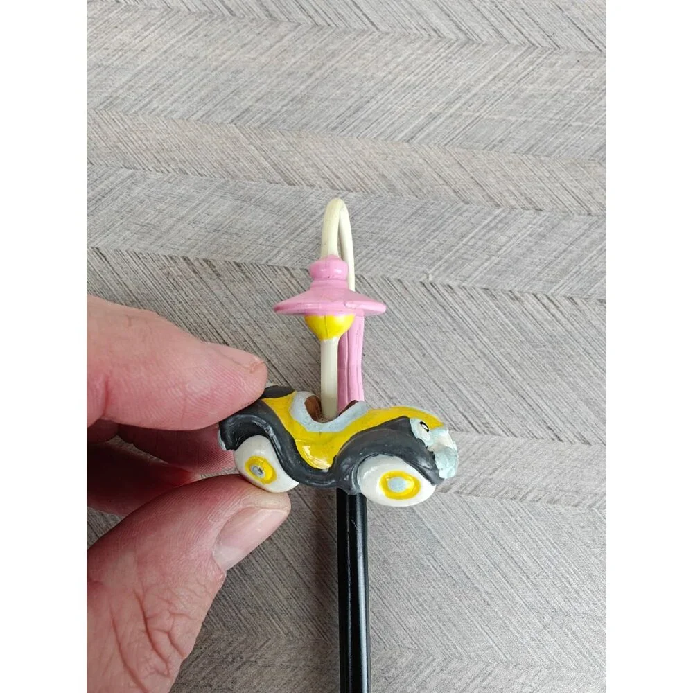 Disney 1987 Lamplight Pencil With Yellow Car Figurine Topper Collectible